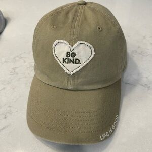 NWOT Life Is Good Be Kind Hat - olive green